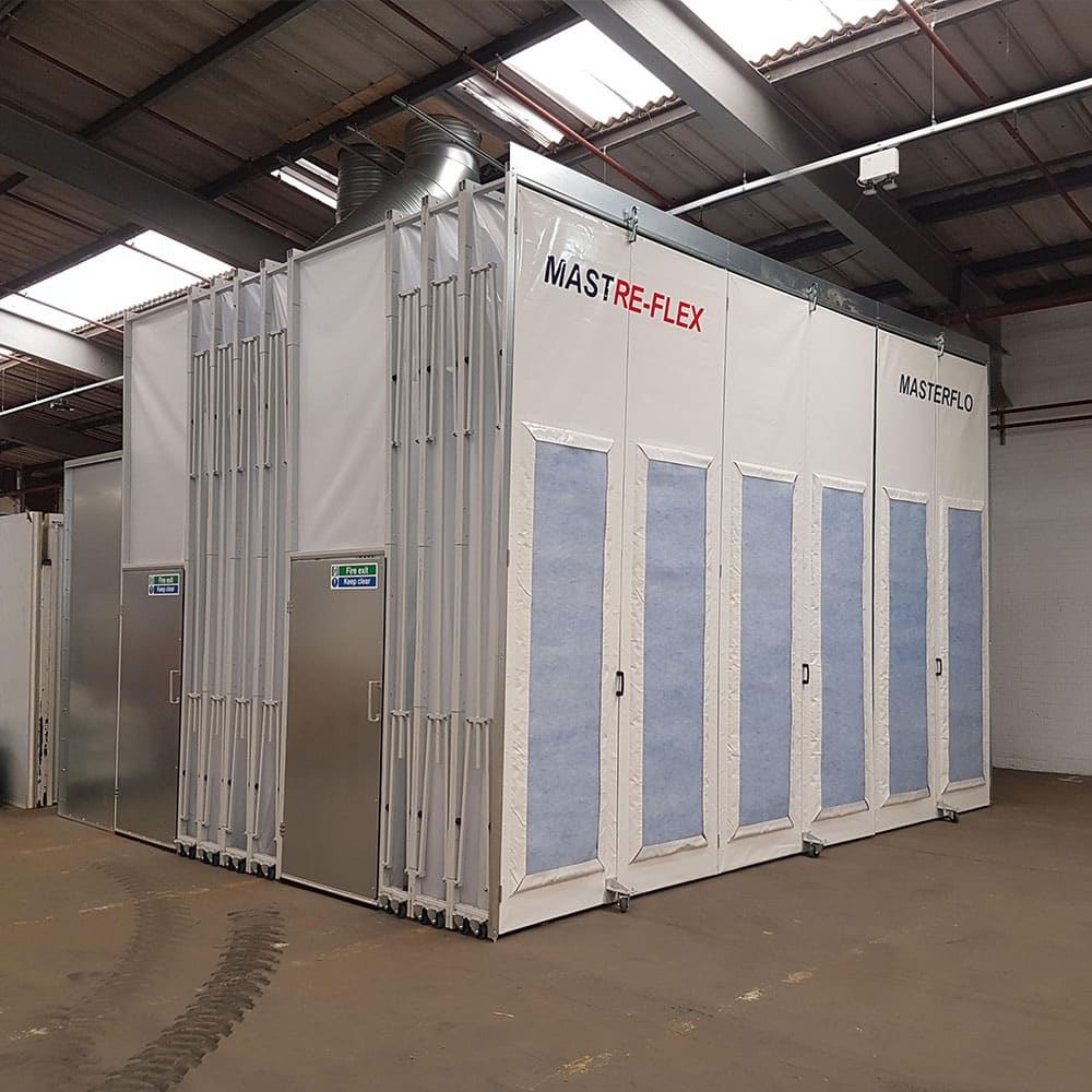 Modular Retractable Spray Booths for industrial SMART repair and automated panel painting