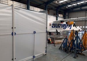 Aurigny airlines spray booth hanger