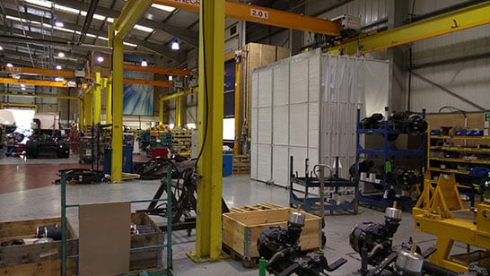 Industrial spray paint clean booth install