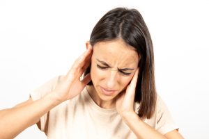 A woman with whiplash injuries caused in a car accident. 