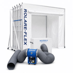 Mobile retractable spray booth system