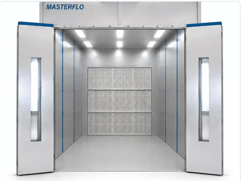 Static dry filter spray booth