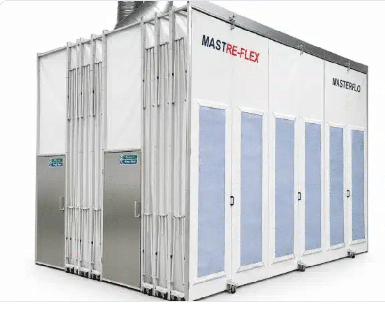 Modular retractable spray booth